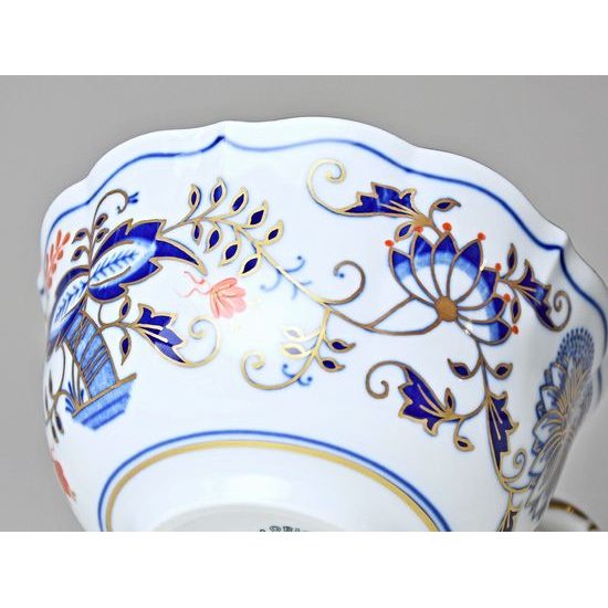 Šálek nízký C/1 200 ml na čaj, rubínová červeň + zlato, Český porcelán a.s.