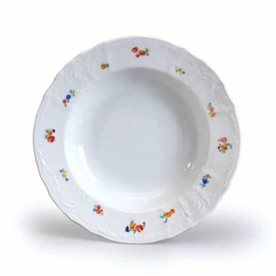 Talíř hluboký 23 cm, Thun 1794, karlovarský porcelán, BERNADOTTE házenka