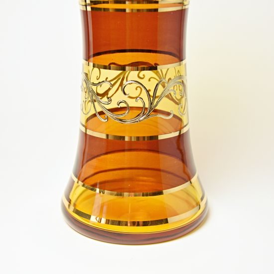 Egermann: Vase Amber - Yellow-brown Stain, h: 30 cm, Crystal Vases Egermann