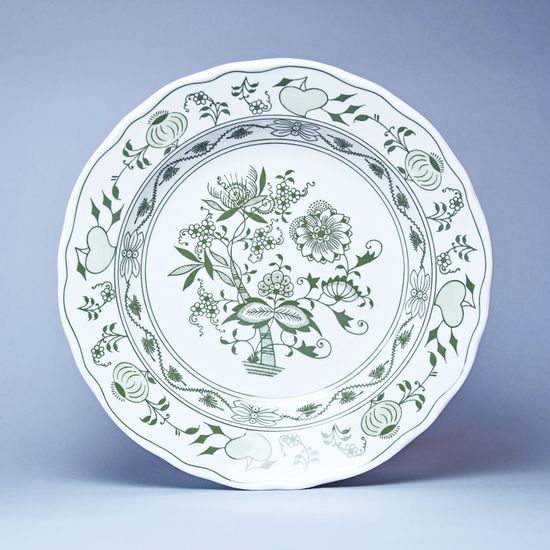 Plate deep 24 cm, (Second Quality) Green Onion Pattern, Cesky porcelan a.s.