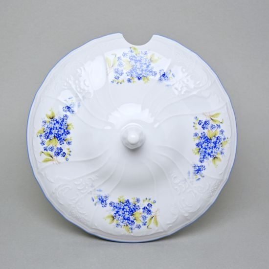 Lid for 2,5 l soup tureen, Thun 1794 Carlsbad porcelain, BERNADOTTE Forget-me-not-flower
