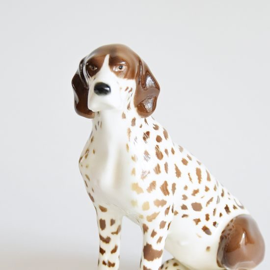 Sitting Dog, 13 x 7 x 19 cm, Porcelain Figures Gläserne Porzellanmanufaktur