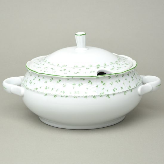 NATÁLIE zelené kvítky: Mísa polévková 2,7 l, Thun 1794, karlovarský porcelán