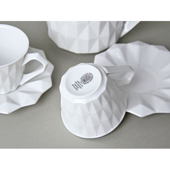 Tea / Coffee Set for 2 pers, Diamond Translucent, Goldfinger Porcelain