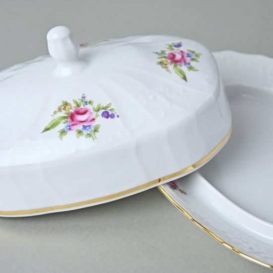 Máslenka 250 g, Thun 1794, karlovarský porcelán, BERNADOTTE míšeňská růže