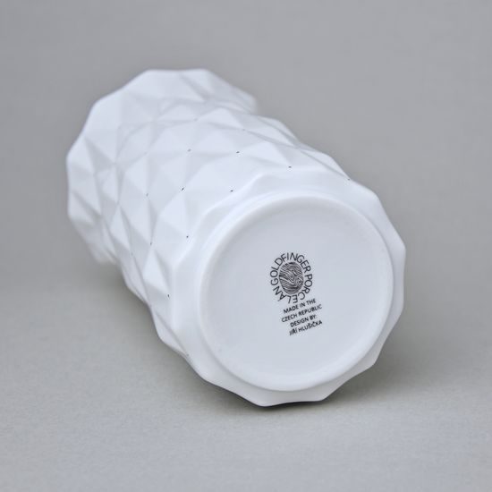 Váza Diamond White, Bílá + černé tečky, 17 cm, porcelán Goldfinger