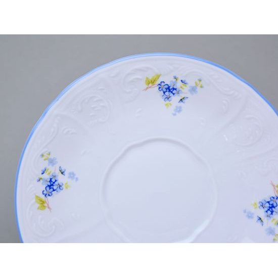 Podšálek 17,5 cm, Thun 1794, karlovarský porcelán, BERNADOTTE pomněnka