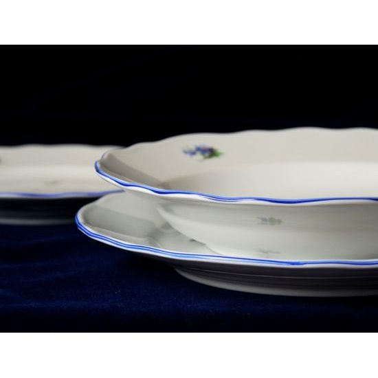 Plate set for 6 persons, Hazenka blue line 24,24,19, Cesky porcelan a.s.