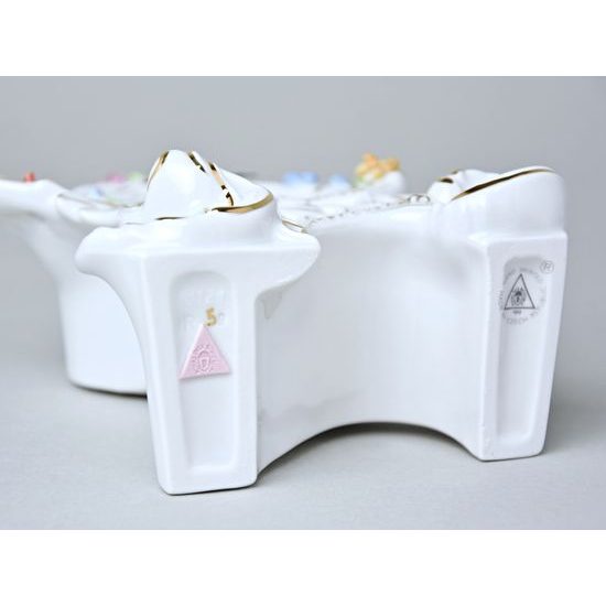 Hodiny Vlasta prořezávané, Saxe, barevné květy, Hodiny Duchcov