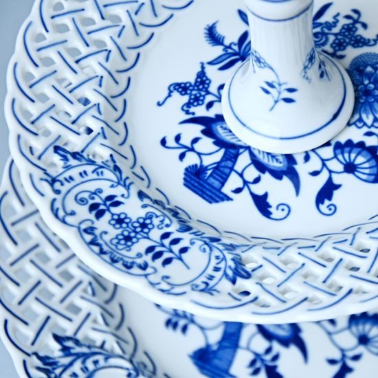 2-compartment dish perforated, 18 + 24 cm, Original Blue Onion Pattern