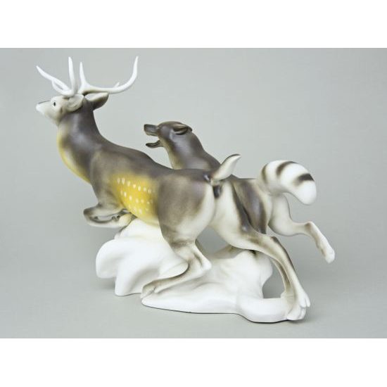 Hunt 41,5 x 17 x 30,5 cm, Pastel, Porcelain Figures Duchcov