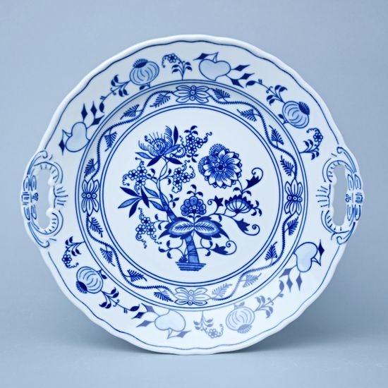 Cake plate with handles 28 cm, Original Blue Onion Pattern