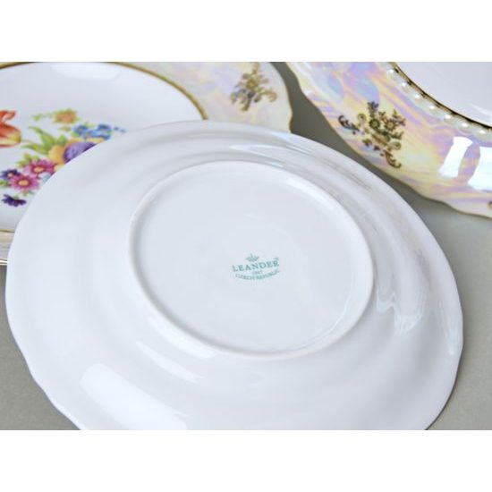 656: Plate dining 25 cm, Sonata, flowers, Leander 1907