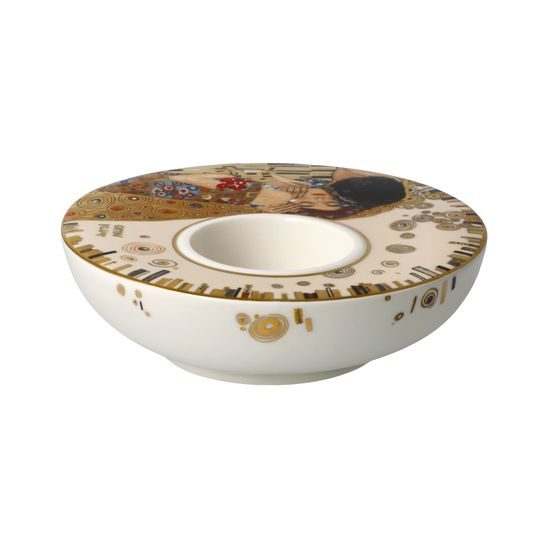Candle holder Gustav Klimt - The Kiss, 12 / 12 / 4 cm, Porcelain, Goebel