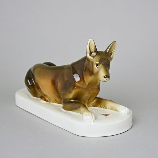 Wolfdog 17 x 7 x 9 cm, Luxor, Porcelain figures Duchcov