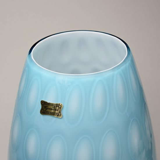 Egermann: Vase Aquamarine, 33,5 cm, Crystal Vases Egermann