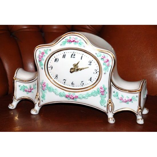 Empire style clock Komtesa 27 x 9 x 17 cm, White plus Gold, Clocks