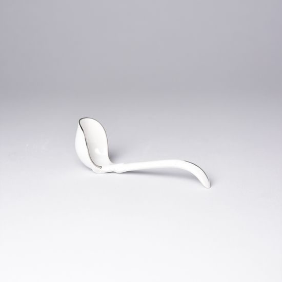 Spoon small 10 cm, Thun 1794 Carlsbad porcelain, BERNADOTTE frost, Platinum line