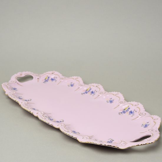 Tác 50,5 cm, Lenka, dekor 247p, Růžový porcelán z Chodova