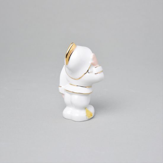 Fireman 10 cm, white + gold, Royal Dux Bohemia