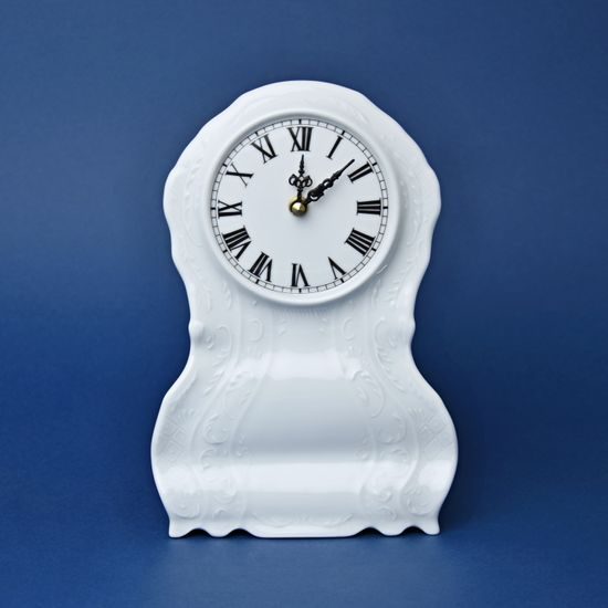 Hodiny krbové 22 cm, Thun 1794, karlovarský porcelán, BERNADOTTE bílá