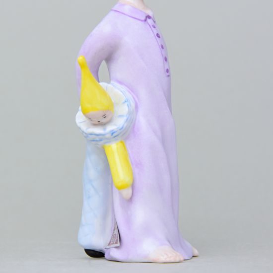 Děvče se šaškem 4,5 x 6 x 12,5 cm , Saxe, Porcelánové figurky Duchcov