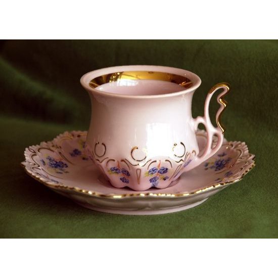 Cup 120 ml and saucer 14 cm coffee, Lenka 247p, Rose China Chodov