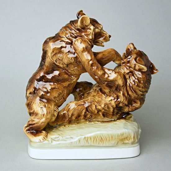 Medvědi 26,5 x 24,5 x 15 cm, Luxor, Porcelánové figurky Duchcov