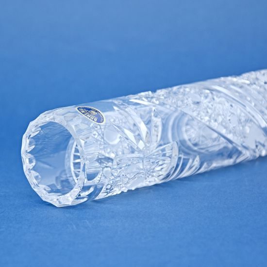 Křišťálová váza válec broušená úzká Kometa, 255 mm, Crystal BOHEMIA