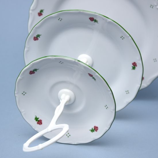 Cake stand 3 pcs. 34 cm, Verona red flowers + green, G. Benedikt 1882