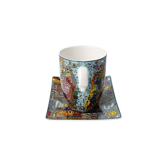 Cup and saucer James Rizzi - Remenber those Cool Coal Days, 400 ml / 19,5 cm, Fine Bone China, Goebel