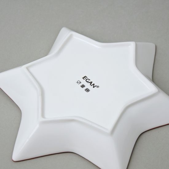 Mísa vanoční hvězda 21 x 21 cm červená, nový kostní porcelán, EGAN