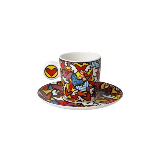 Cup and saucer Romero Britto - All We Need is Love, 100 ml / 12 cm, Fine Bone China, R. Britto, Goebel