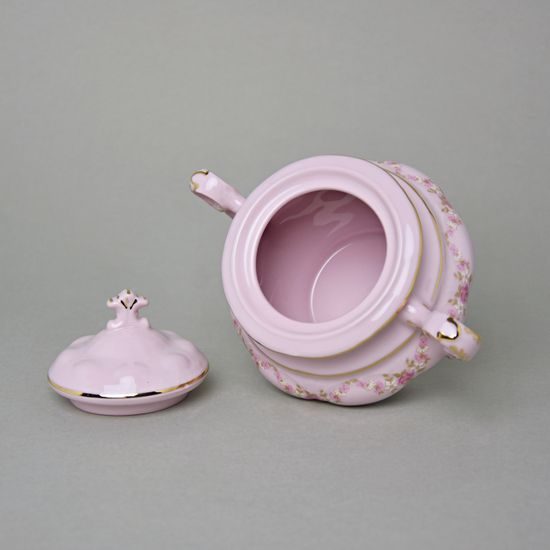 Cukřenka velká 330 ml, Sonáta, Dekor 158, Leander, růžový porcelán