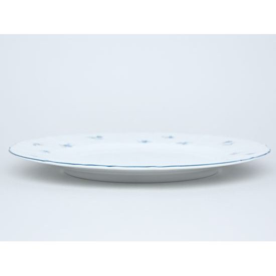 Dish round flat 30 cm (club plate), Thun 1794, BERNADOTTE blue flower