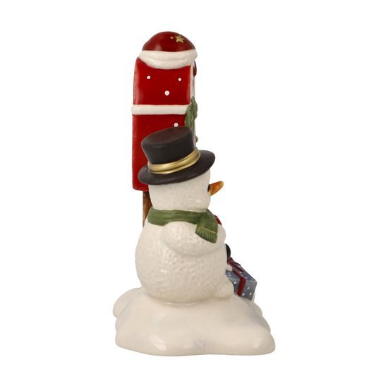 Snowman figurine Christmas Mail 11 / 5.5 / 10.5cm, stoneware, Goebel