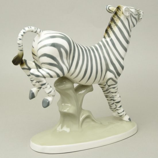 Zebra 29,5 x 25,5 x 11,5 cm, Luxor, Porcelánové figurky Duchcov (2.j.)