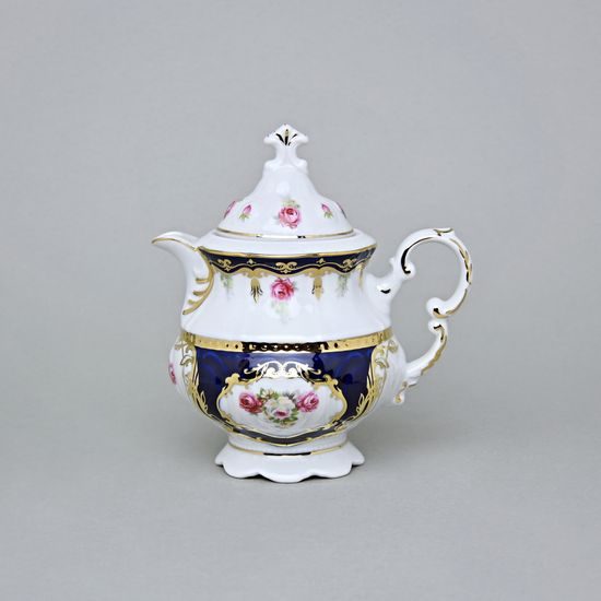 440: Pot 350 ml, Sonata, cobalt blue plus rose, Leander 1907