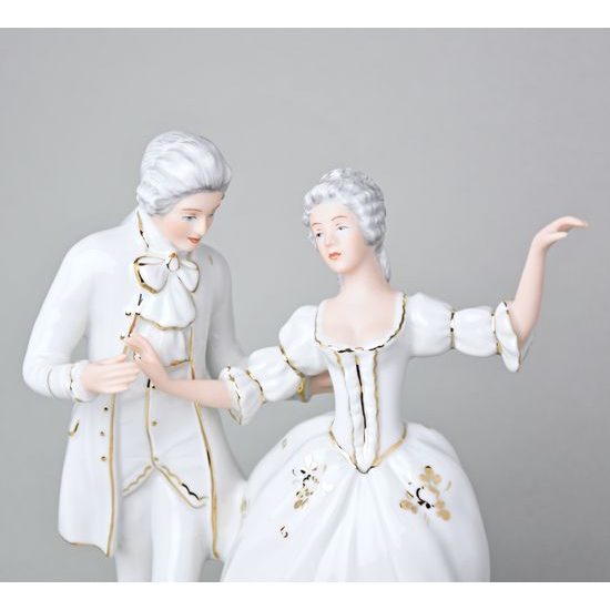 Taneční pár rokoko 16 x 13 x 23 cm, Porcelánové figurky Duchcov