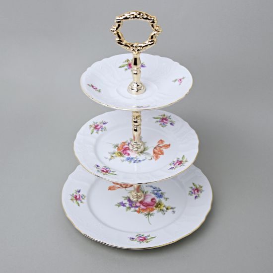 Compartment dish 3 pcs, Thun 1794 Carlsbad porcelain, BERNADOTTE Meissen Rose
