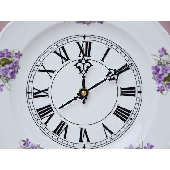 Wall Clock 24 cm with clockwork, Violet, Český porcelán a.s.