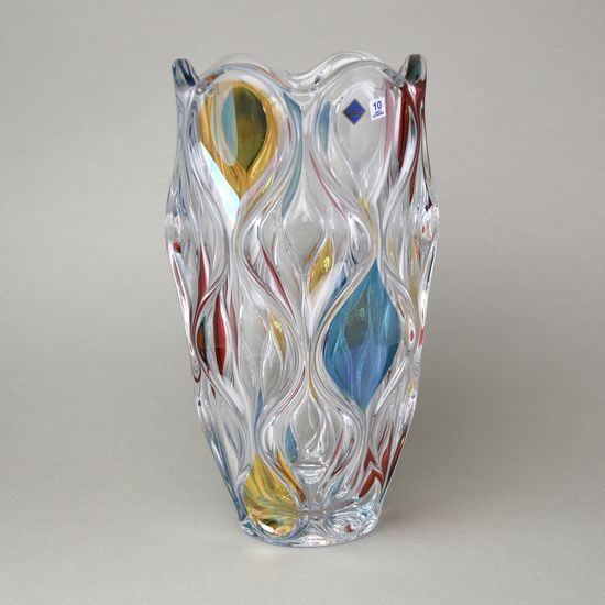 Váza Ocean 30 cm barevná - křišťálová, Jihlavské sklárny Bohemia 1845