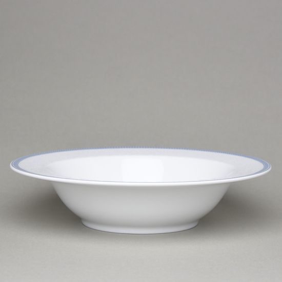 Plate deep 22 cm ELLA 450 ml (voluminous), Thun 1794, karlovarský porcelán, 80136 decor - blue lace