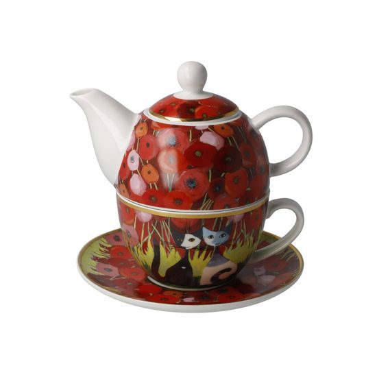 Tea for One R. Wachtmeister - Innamorati tra i papaveri, 15,5 / 15,5 / 15,5 cm, Fine Bone China, Cats Goebel