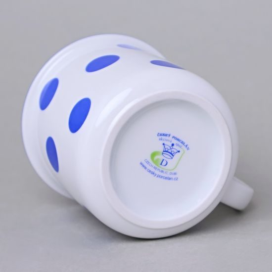 Hrnek Tina střední 240 ml, modré puntíky, Český porcelán a.s.