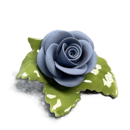 Květ růže na stůl - modrý 7 x 7 x 4 cm, Porcelánové figurky Unterweissbacher