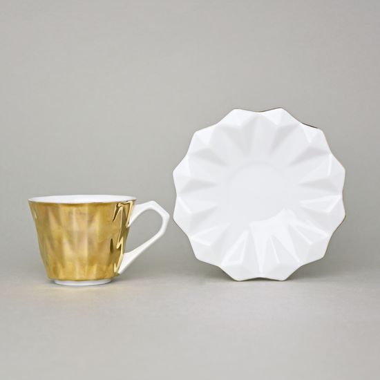 Cup 150 ml and Saucer 14 cm, Diamond Gold, Porcelain Goldfinger