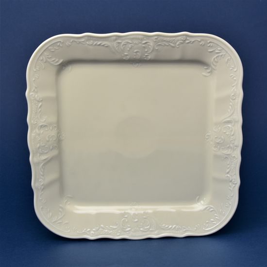 Podnos čtyřhranný 26 cm, Thun 1794, karlovarský porcelán, BERNADOTTE ivory