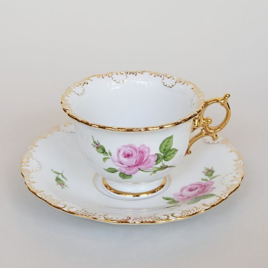 Cup and Saucer Rose, Meissen Porcelain