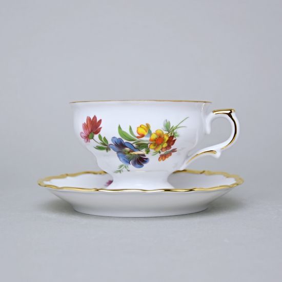 Šálek 230 ml a podšálek 150 mm, Aristokrat, Queens Crown, Original Bohemia porcelain